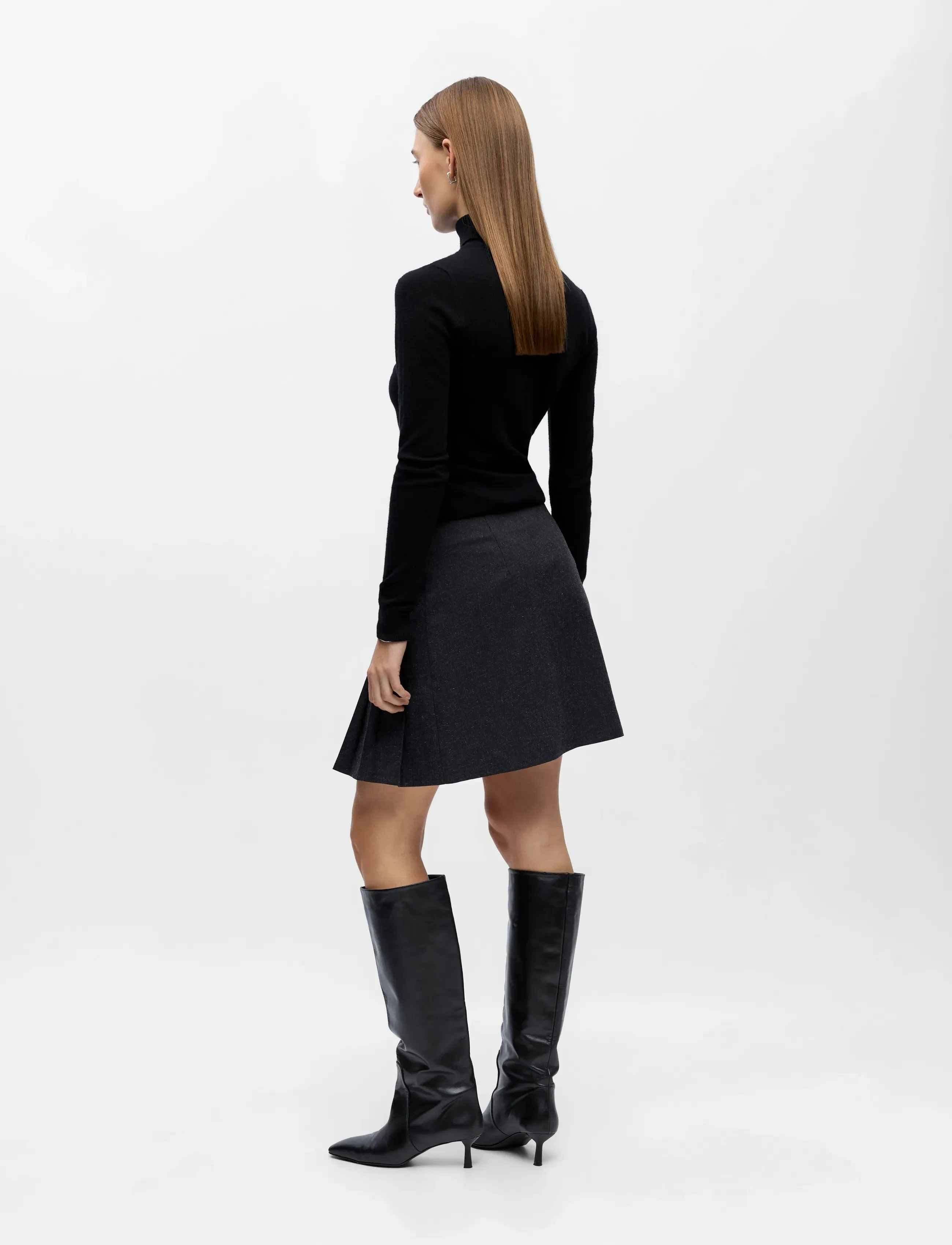 Object - OBJALMA MW SHORT SKIRT E AW FAIR 25 DIV - kurze röcke - dark grey melange - 2