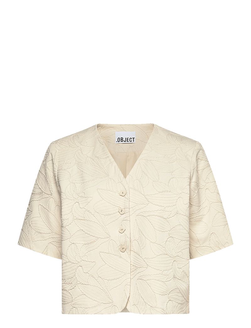 Object - OBJMATHILDA LISA 2/4 LO BLAZER 144 - korte blazere - white sand - 1