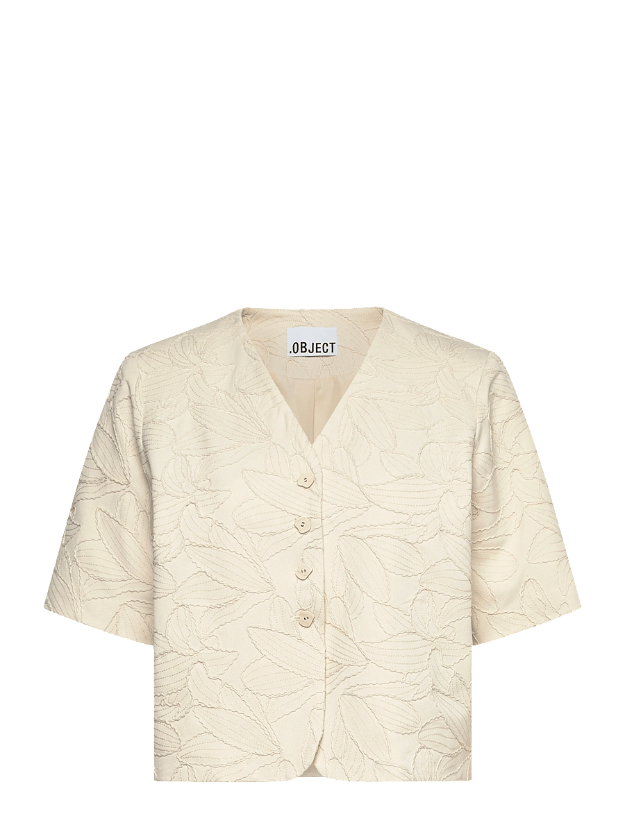 Object - OBJMATHILDA LISA 2/4 LO BLAZER 144 - korta kavajer - white sand - 1