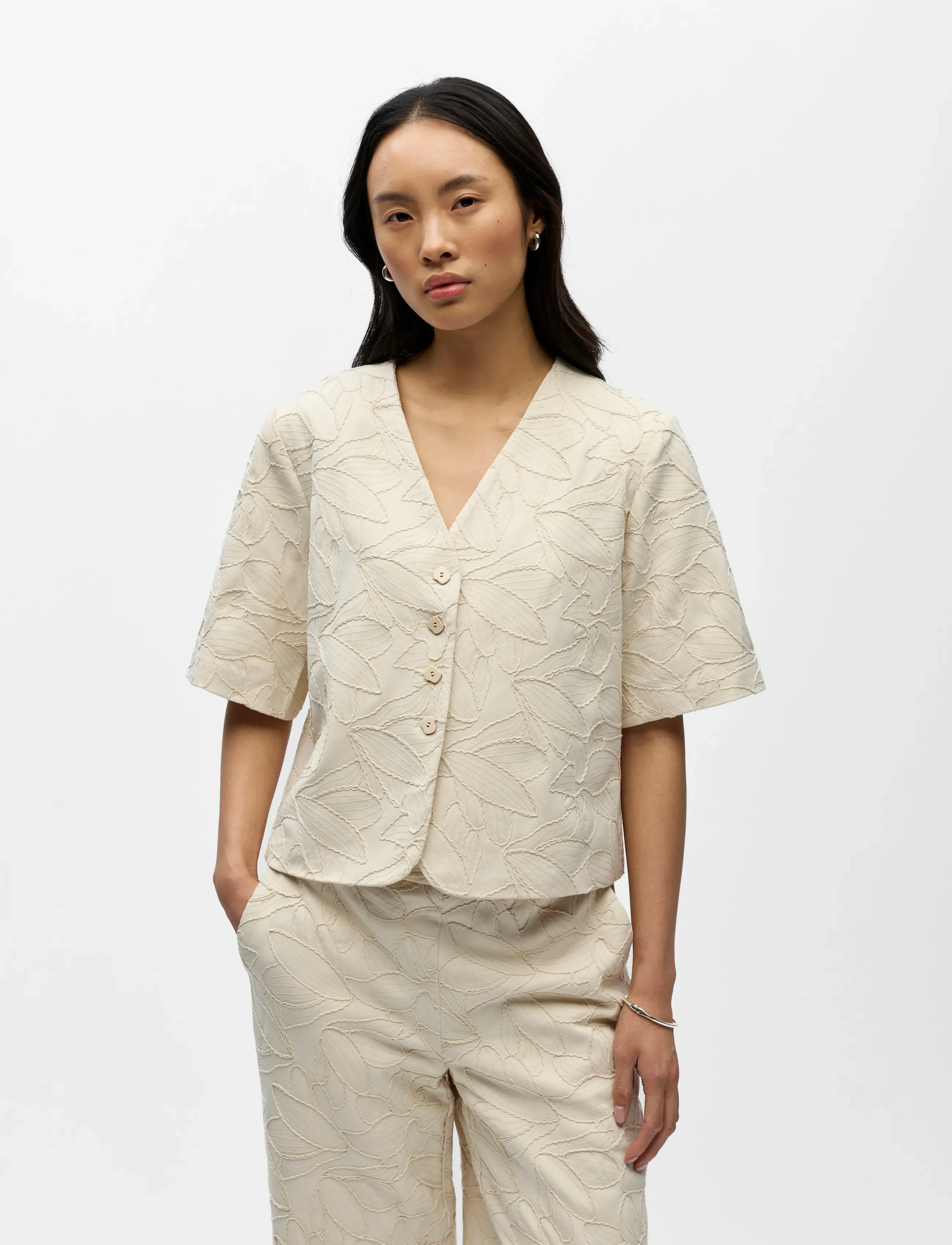 Object - OBJMATHILDA LISA 2/4 LO BLAZER 144 - festtøj til outletpriser - white sand - 4