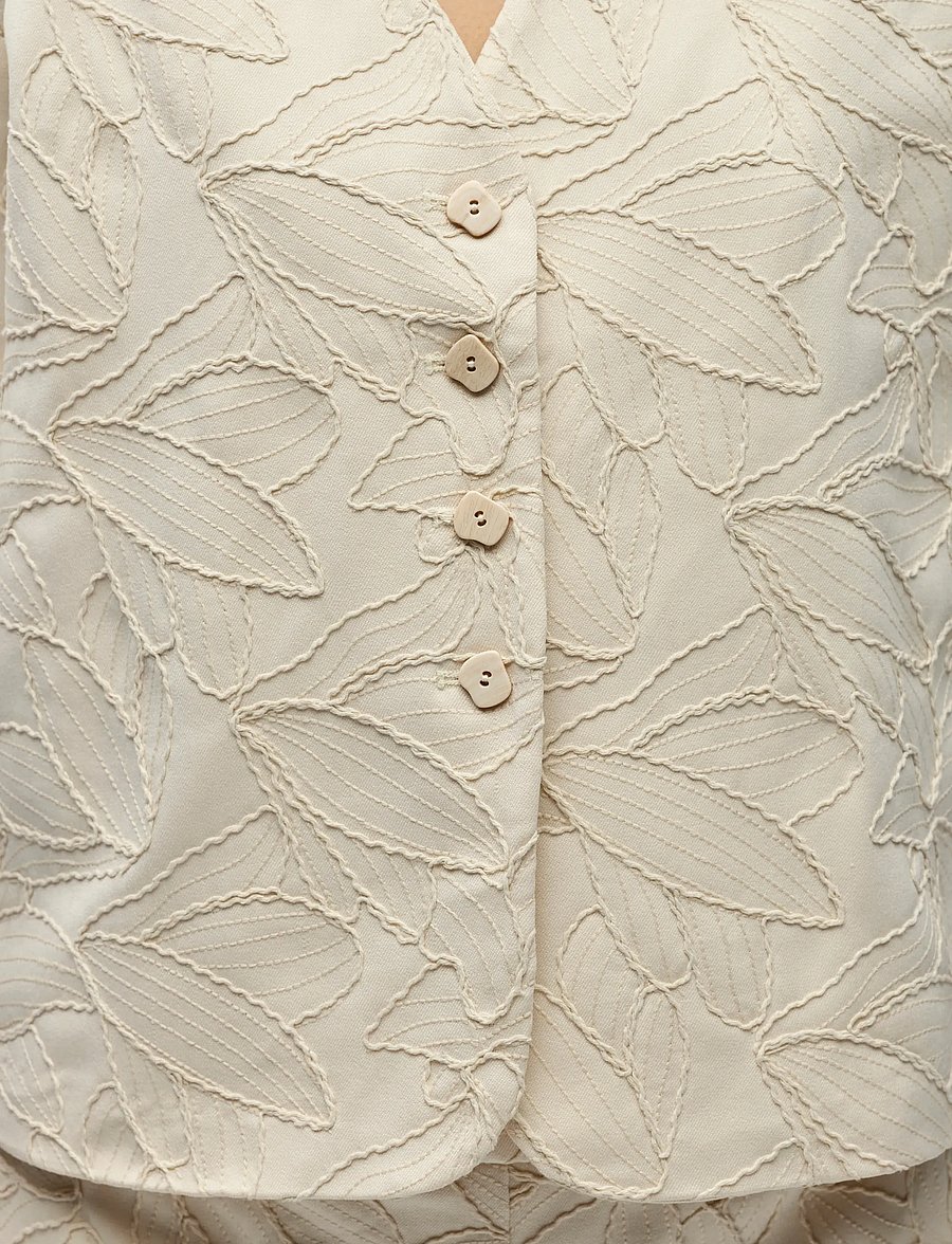 Object - OBJMATHILDA LISA 2/4 LO BLAZER 144 - korta kavajer - white sand - 5