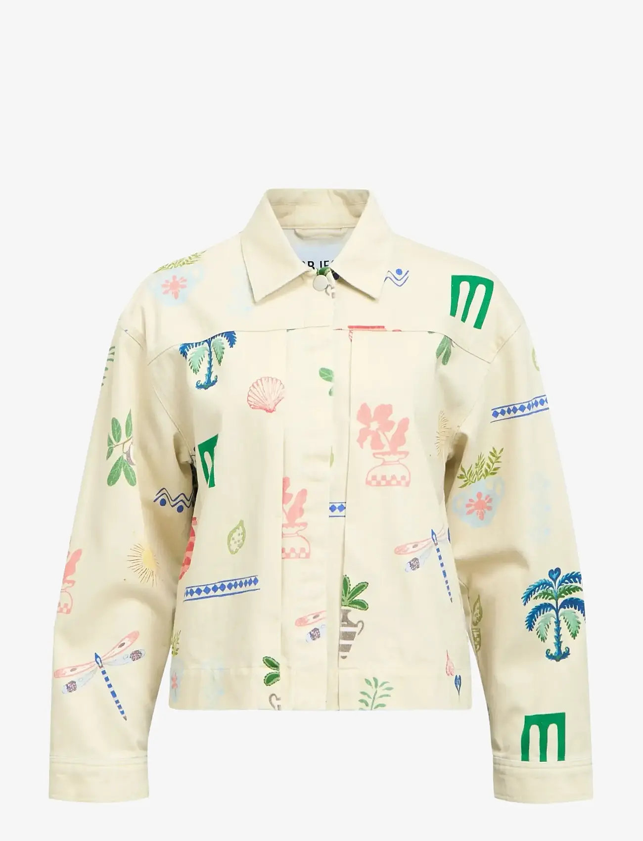 Object - OBJALLY L/S LO PRINTED JACKET 144 - forårsjakker - humus - 1