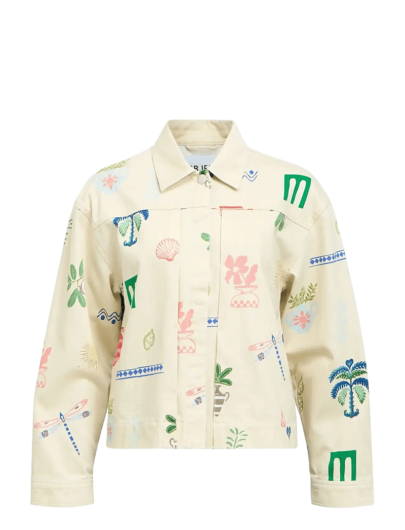 Object - OBJALLY L/S LO PRINTED JACKET 144 - forårsjakker - humus - 1