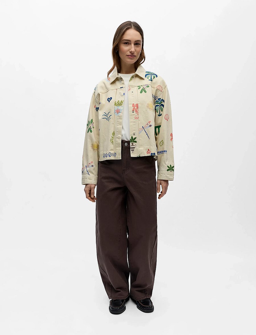 Object - OBJALLY L/S LO PRINTED JACKET 144 - humus - 0