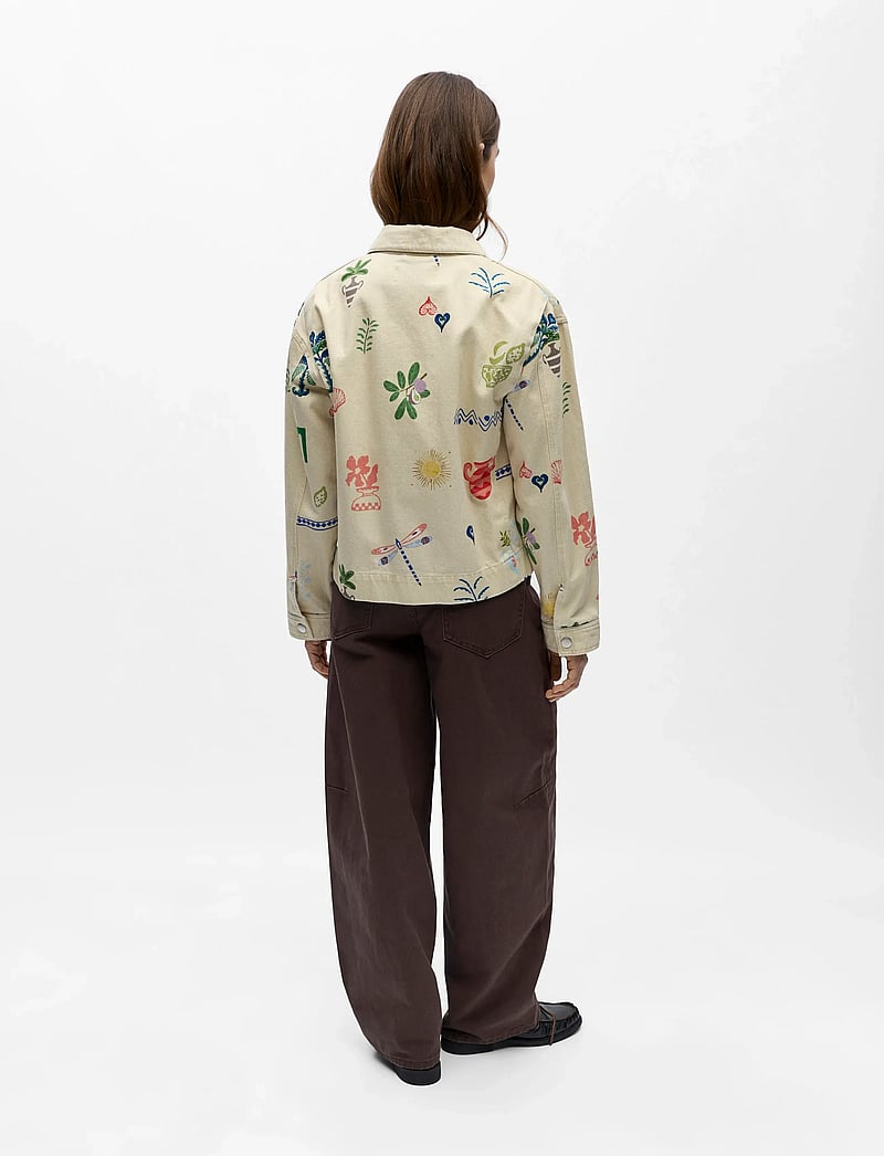Object - OBJALLY L/S LO PRINTED JACKET 144 - forårsjakker - humus - 2
