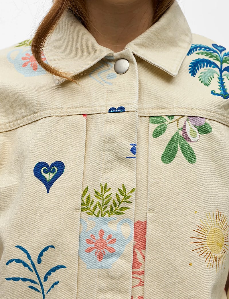 Object - OBJALLY L/S LO PRINTED JACKET 144 - forårsjakker - humus - 3