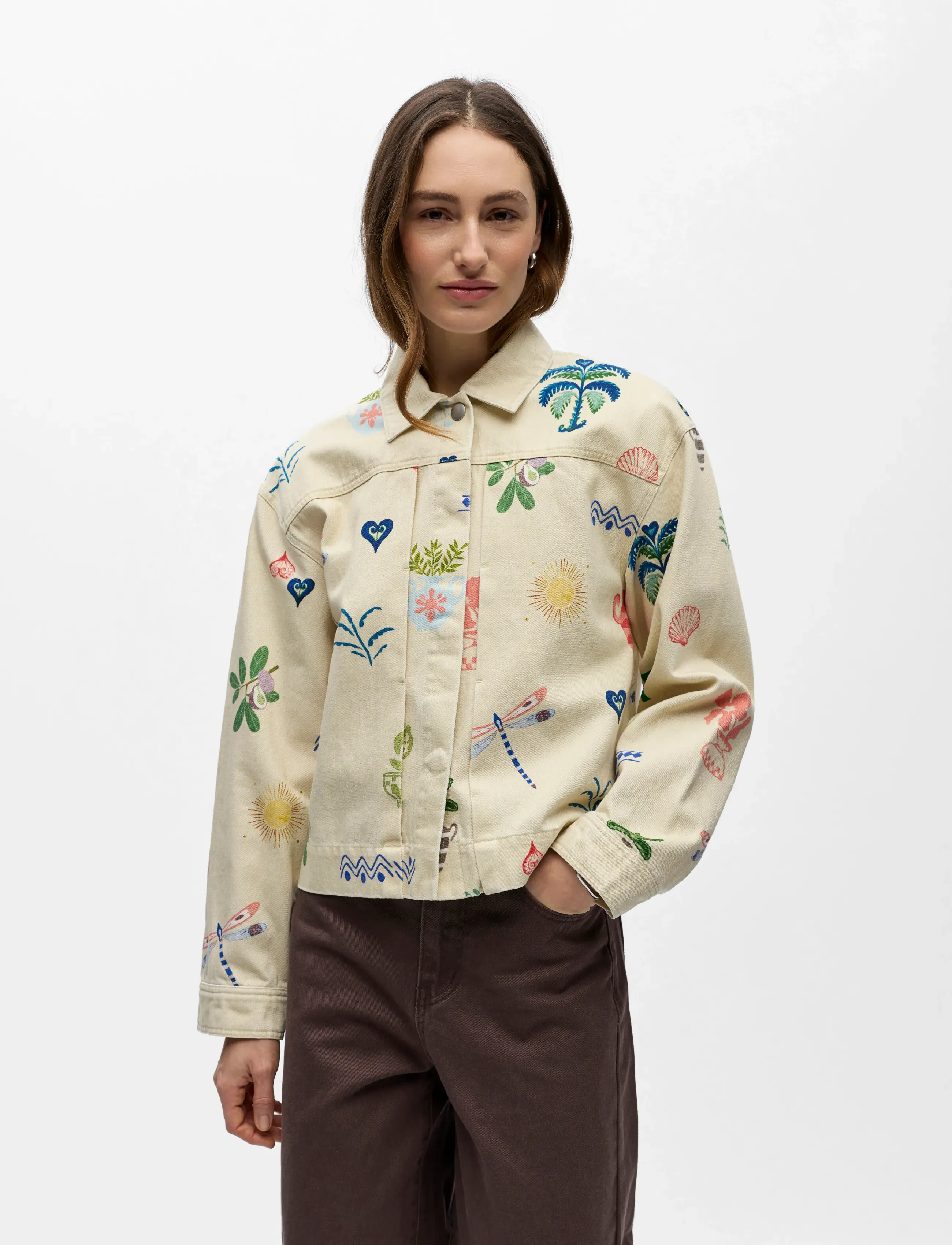 Object - OBJALLY L/S LO PRINTED JACKET 144 - humus - 4