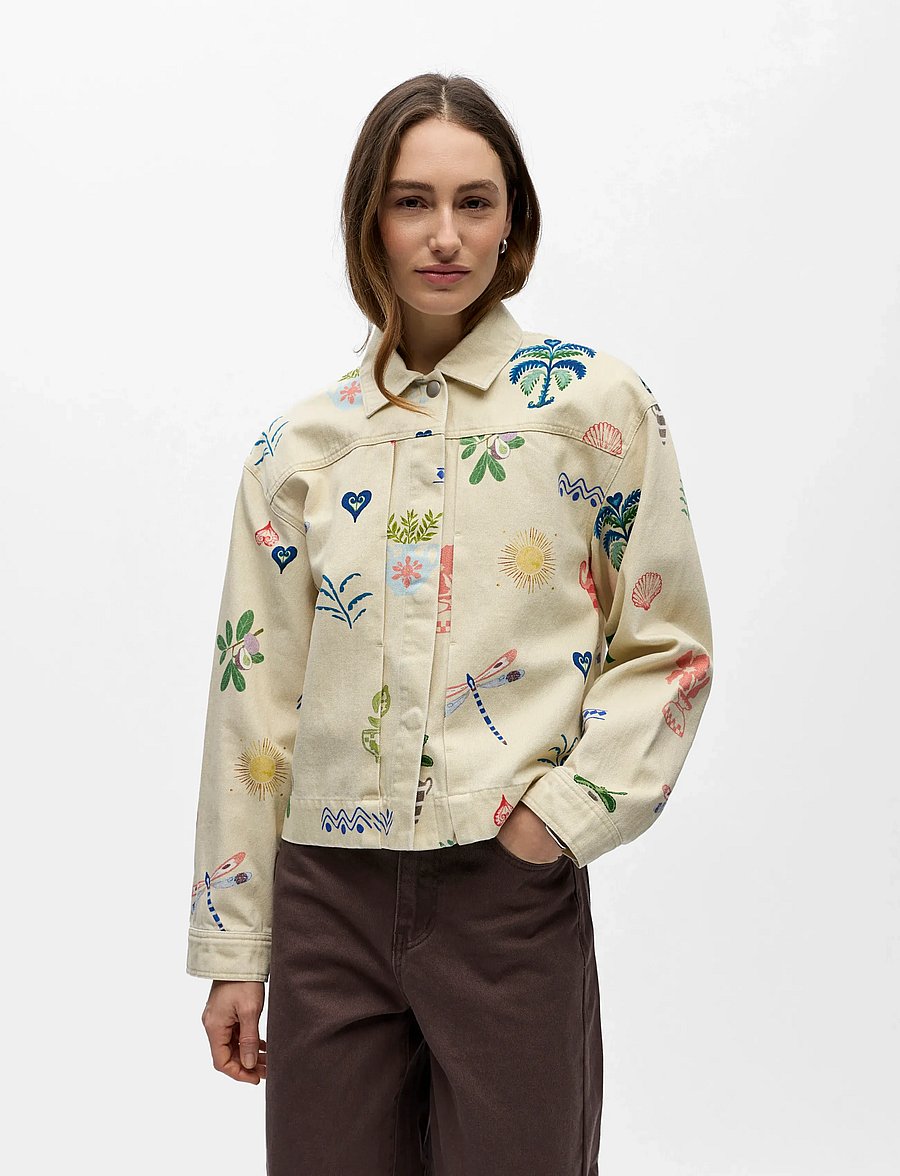 Object - OBJALLY L/S LO PRINTED JACKET 144 - humus - 4