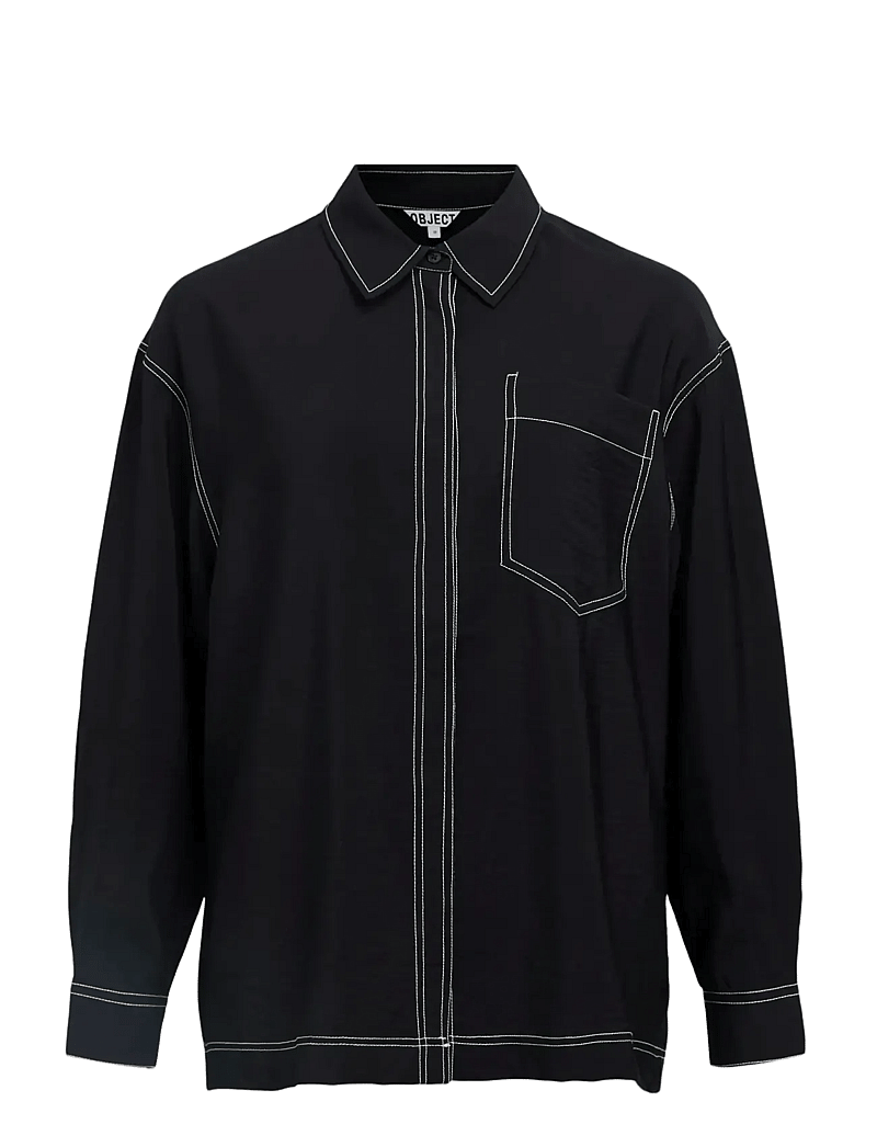 Object - OBJJACIRA LO L/S SHIRT DIV - långärmade skjortor - black - 1