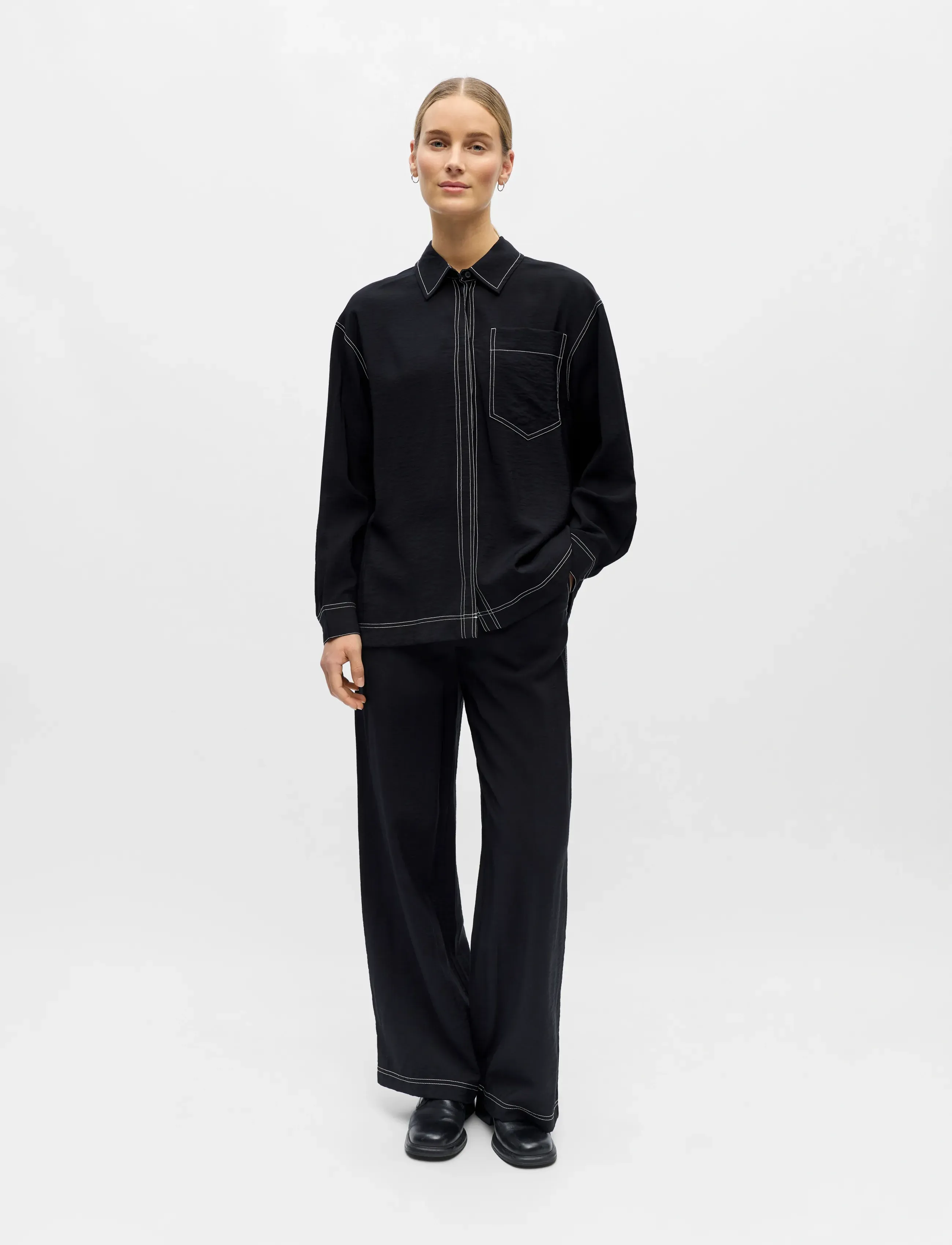 Object - OBJJACIRA LO L/S SHIRT DIV - overhemden met lange mouwen - black - 3