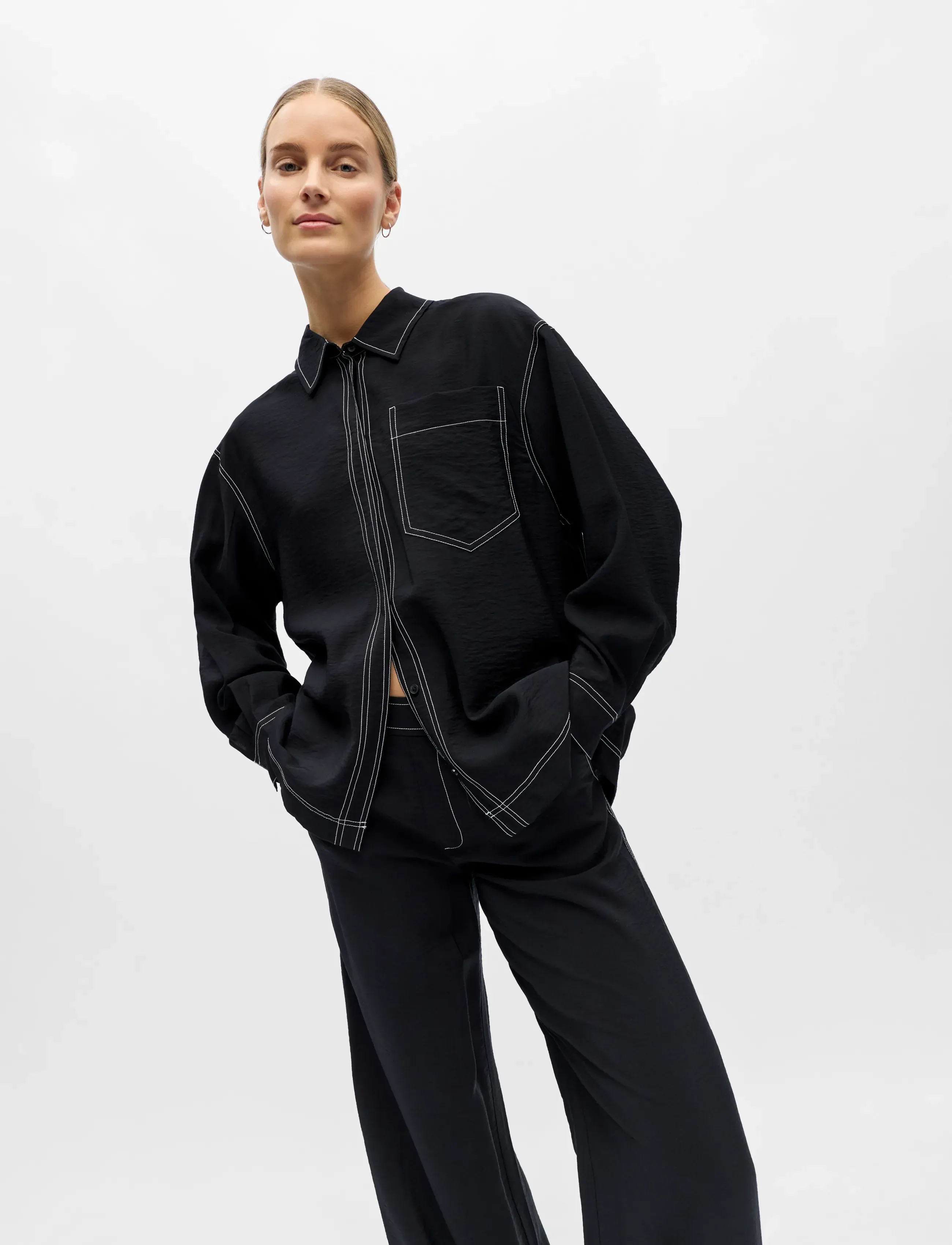 Object - OBJJACIRA LO L/S SHIRT DIV - overhemden met lange mouwen - black - 4