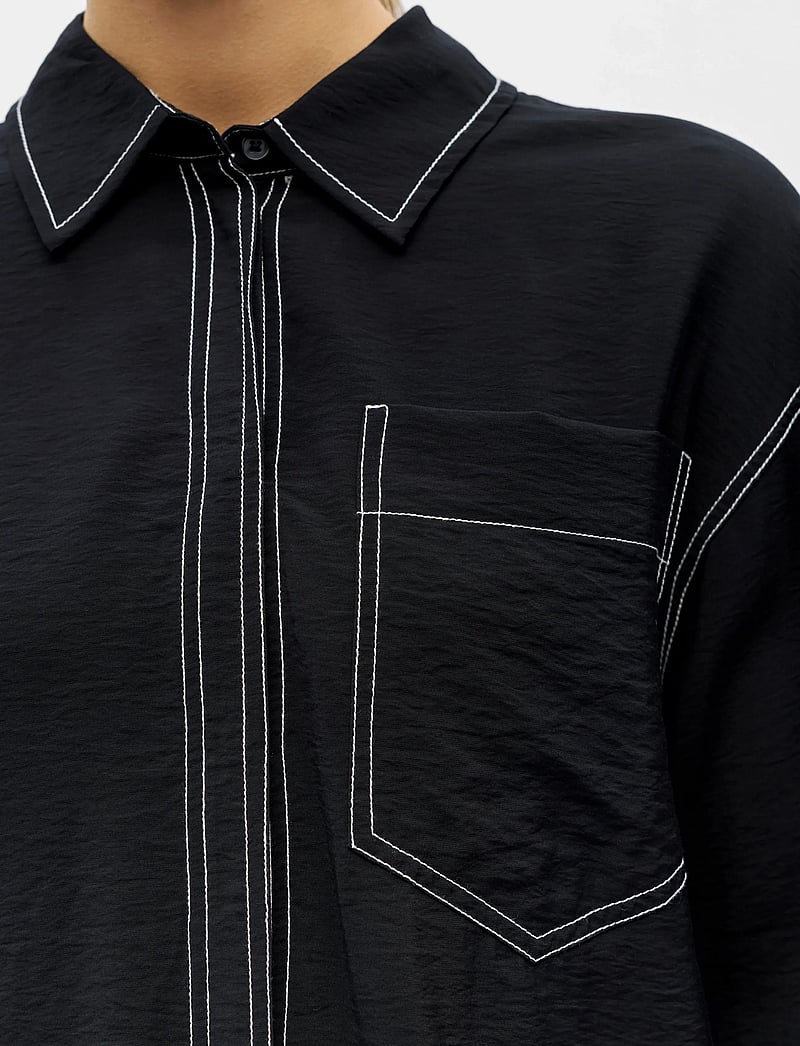Object - OBJJACIRA LO L/S SHIRT DIV - långärmade skjortor - black - 5