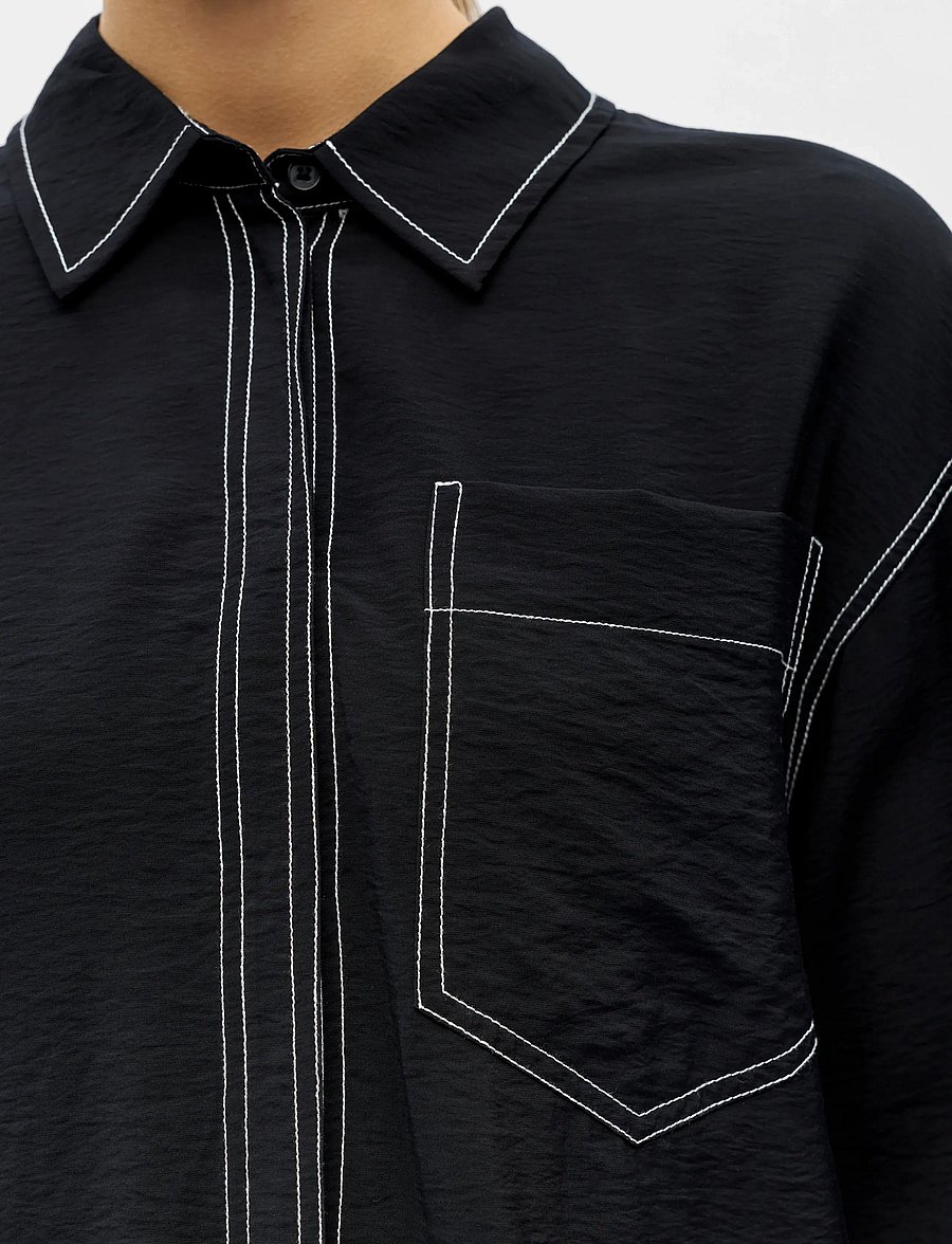Object - OBJJACIRA LO L/S SHIRT DIV - langermede skjorter - black - 5