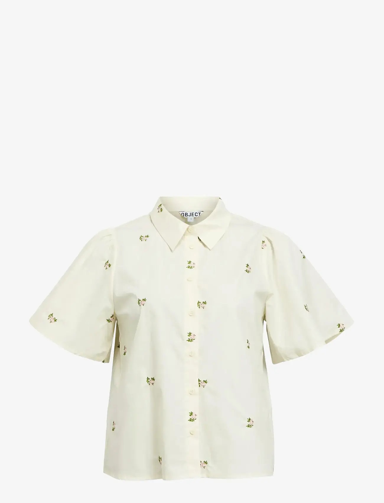 Object - OBJMOLIA S/S RE SHIRT 143 - kortärmade skjortor - cloud dancer - 0