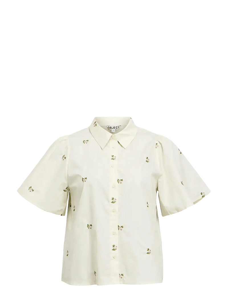 Object - OBJMOLIA S/S RE SHIRT 143 - kortärmade skjortor - cloud dancer - 0