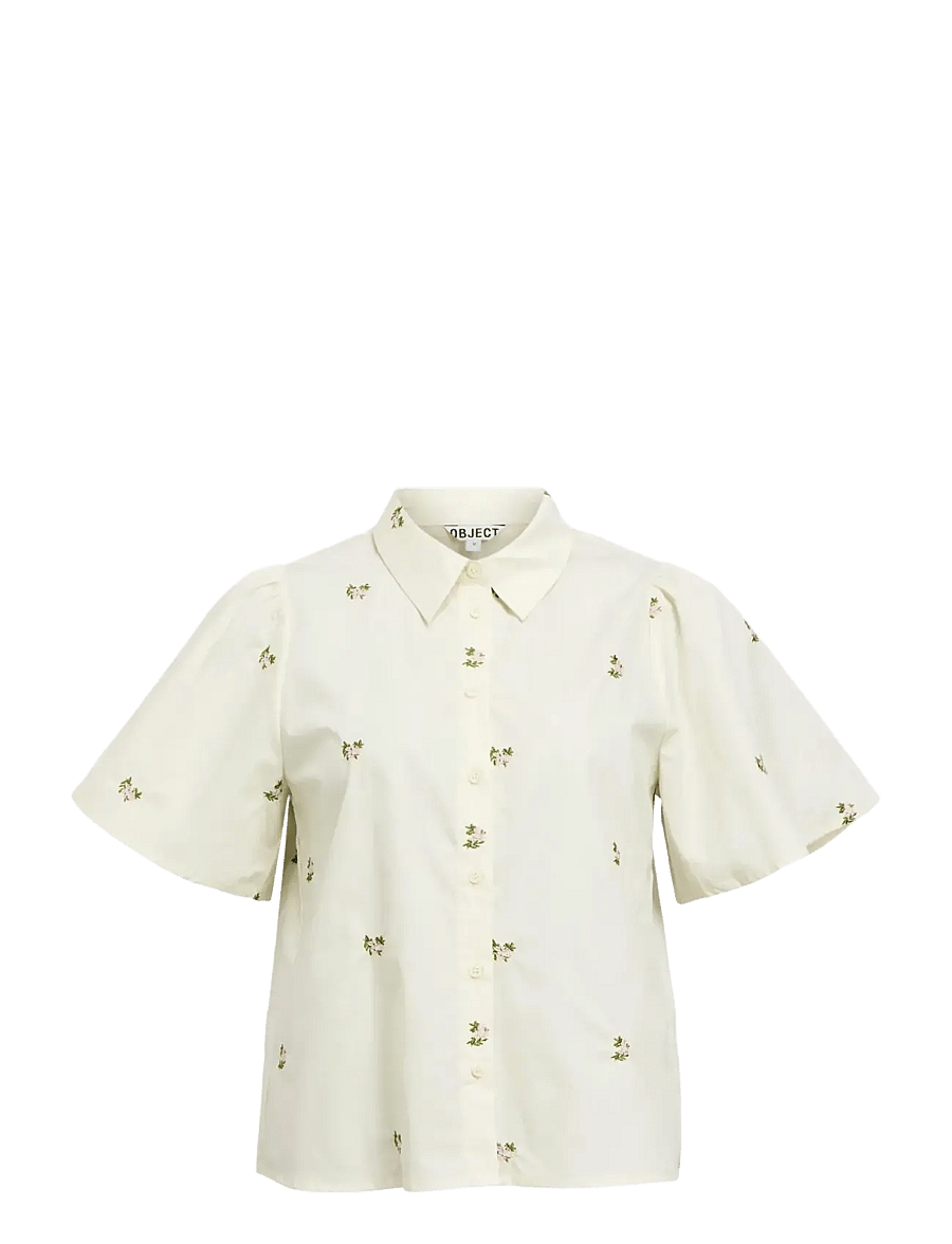 Object - OBJMOLIA S/S RE SHIRT 143 - kortærmede skjorter - cloud dancer - 1