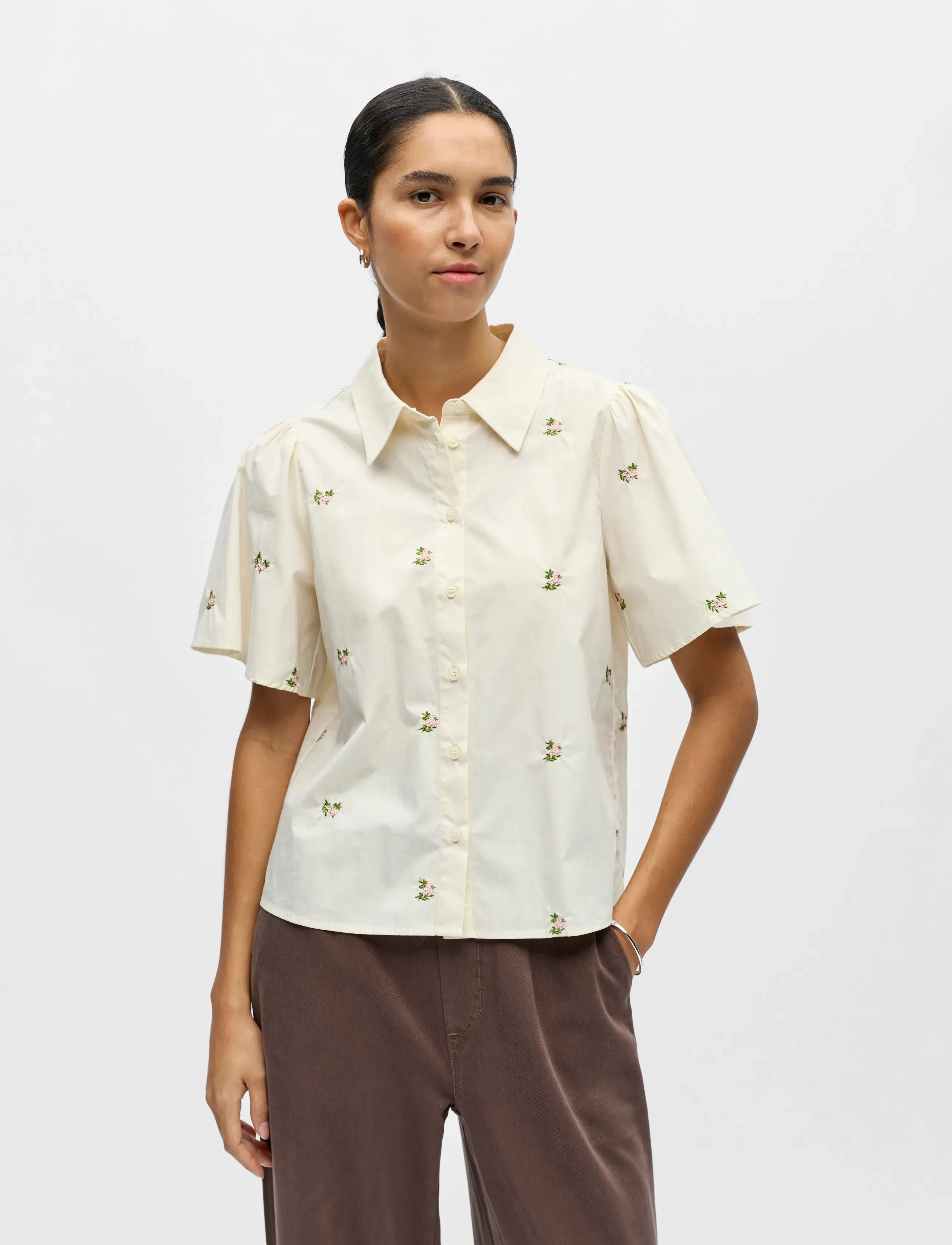 Object OBJMOLIA S/S RE SHIRT 143 - Hemden - CLOUD DANCER / cream