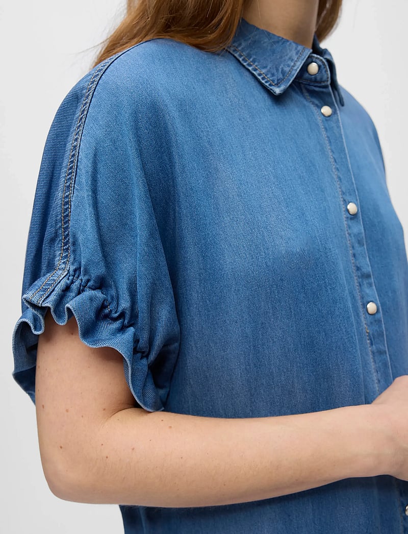 Object - OBJFRAME TIANA 2/4 LO DENIM DRESS DIV - hemdkleider - medium blue denim - 4