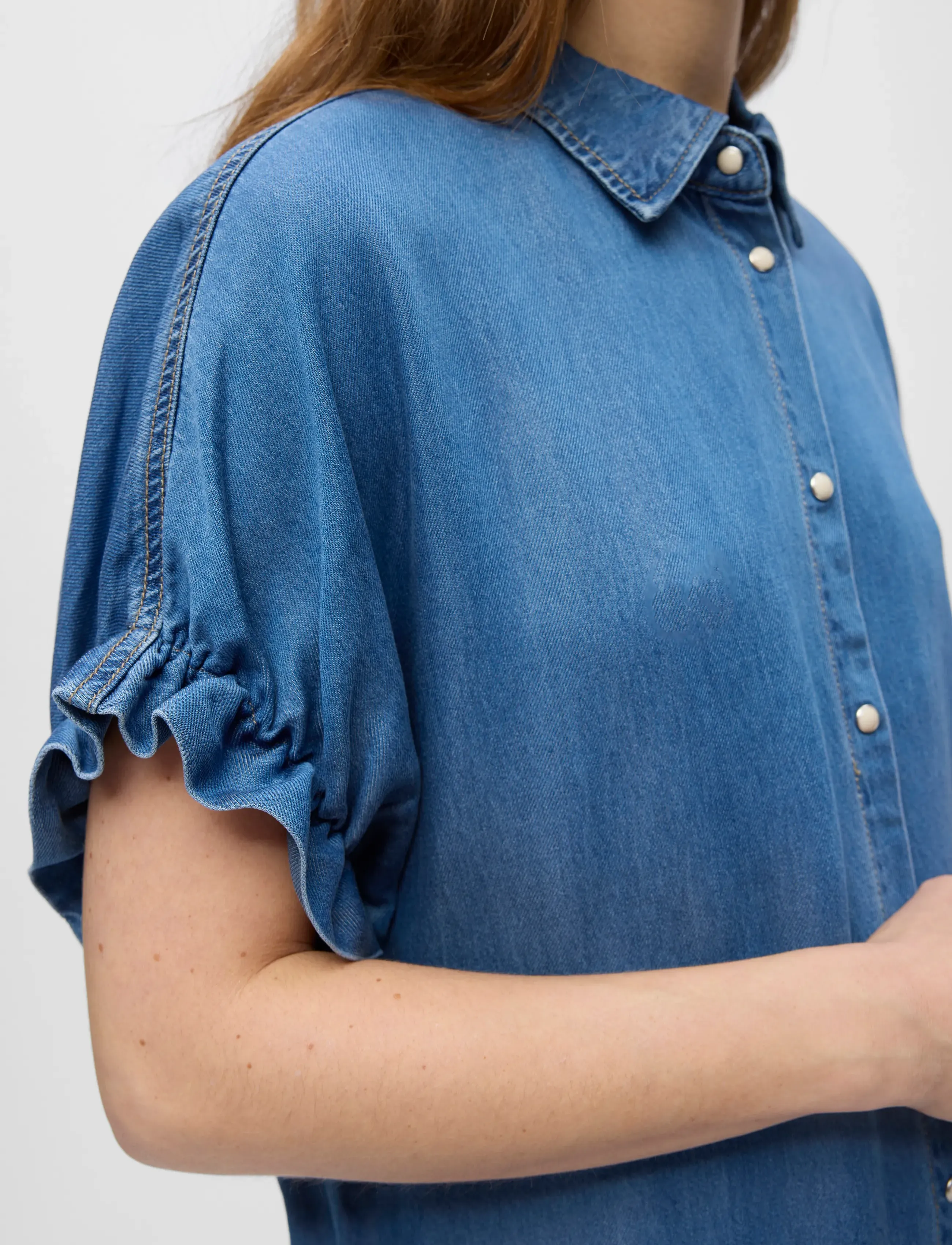 Object - OBJFRAME TIANA 2/4 LO DENIM DRESS DIV - särkkleidid - medium blue denim - 4