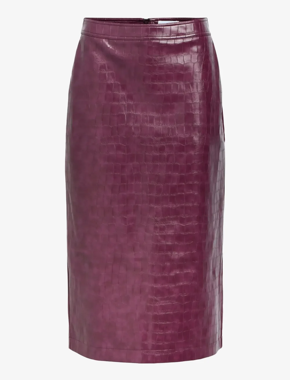 Object - OBJSALVA HW PENCIL PU SKIRT E AW FAIR 25 - midi skjørt - mauve wine - 1