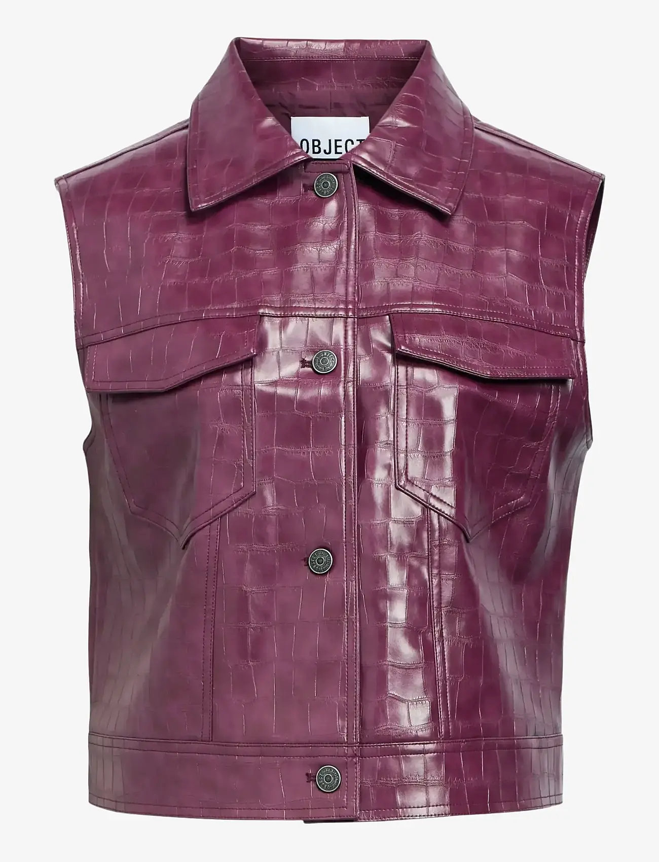 Object - OBJSALVA S/L PU VEST E AW FAIR 25 - forårsjakker - mauve wine - 1