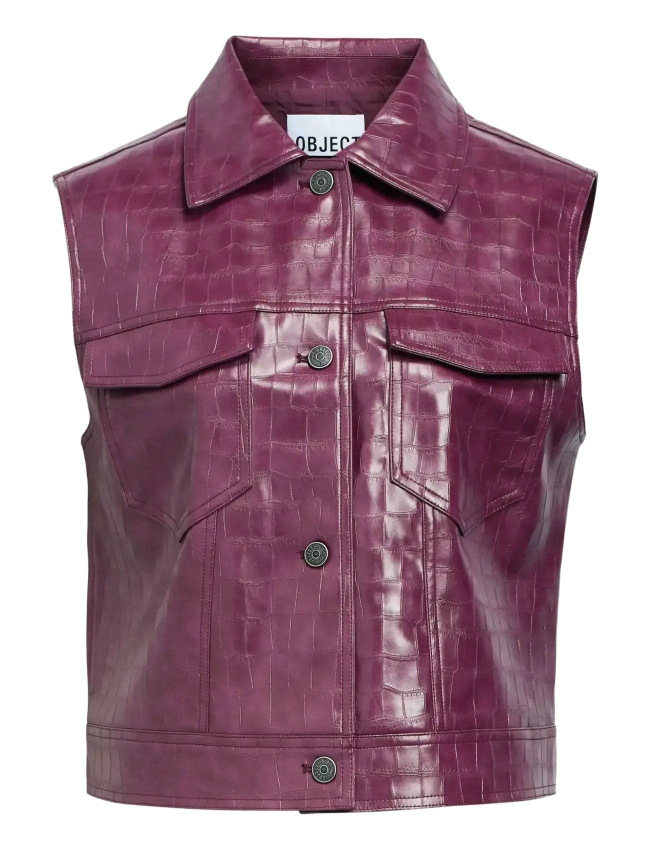 Object OBJSALVA S/L PU VEST E AW FAIR 25 - Jackets & Coats - MAUVE WINE / burgundy