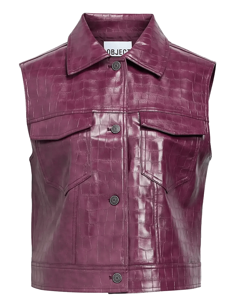 Object - OBJSALVA S/L PU VEST E AW FAIR 25 - vestes de printemps - mauve wine - 1