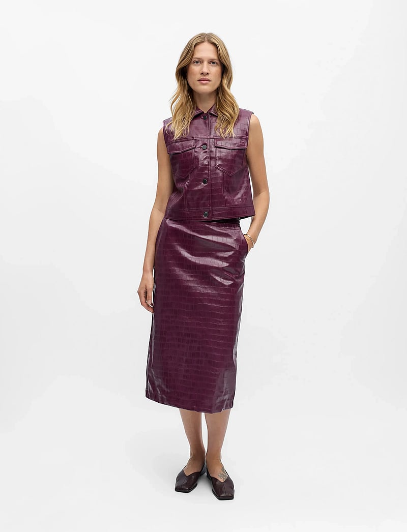 Object - OBJSALVA S/L PU VEST E AW FAIR 25 - vestes de printemps - mauve wine - 0