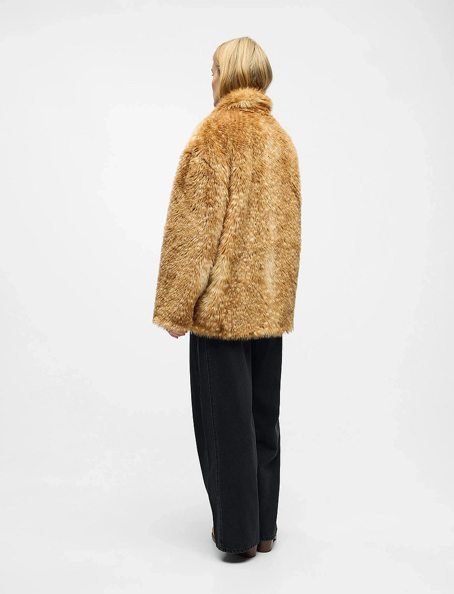 Object - OBJFAI L/S OZ FAKE FUR JACKET AW FAIR 25 - fuskpäls - incense - 2
