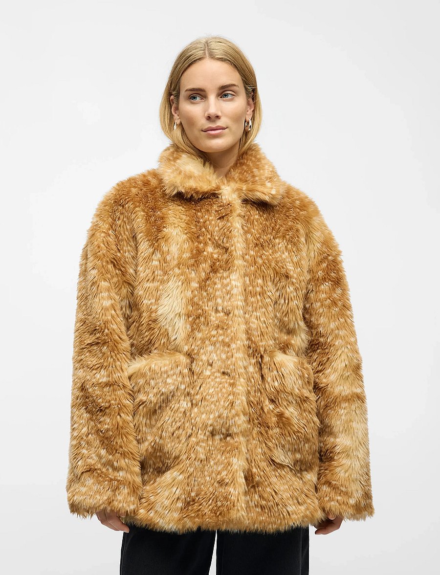 Object - OBJFAI L/S OZ FAKE FUR JACKET AW FAIR 25 - fuskpäls - incense - 4