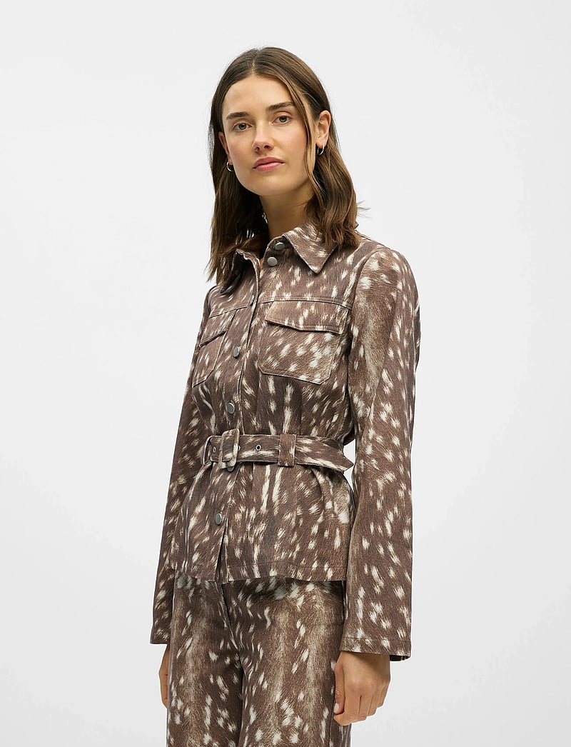 Object - OBJBELMA L/S RE SHIRT E AW FAIR 25 - overshirts - cocoa brown - 0