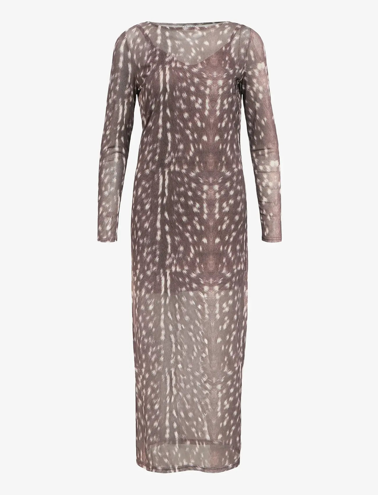 Object - OBJMONTANA L/S SLI DRESS E AW 25 - evening dresses - cocoa brown - 1