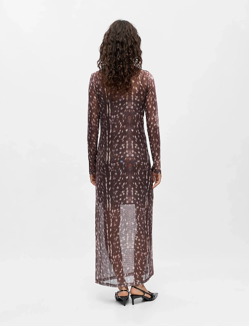 Object - OBJMONTANA L/S SLI DRESS E AW 25 - aftenkjoler - cocoa brown - 2