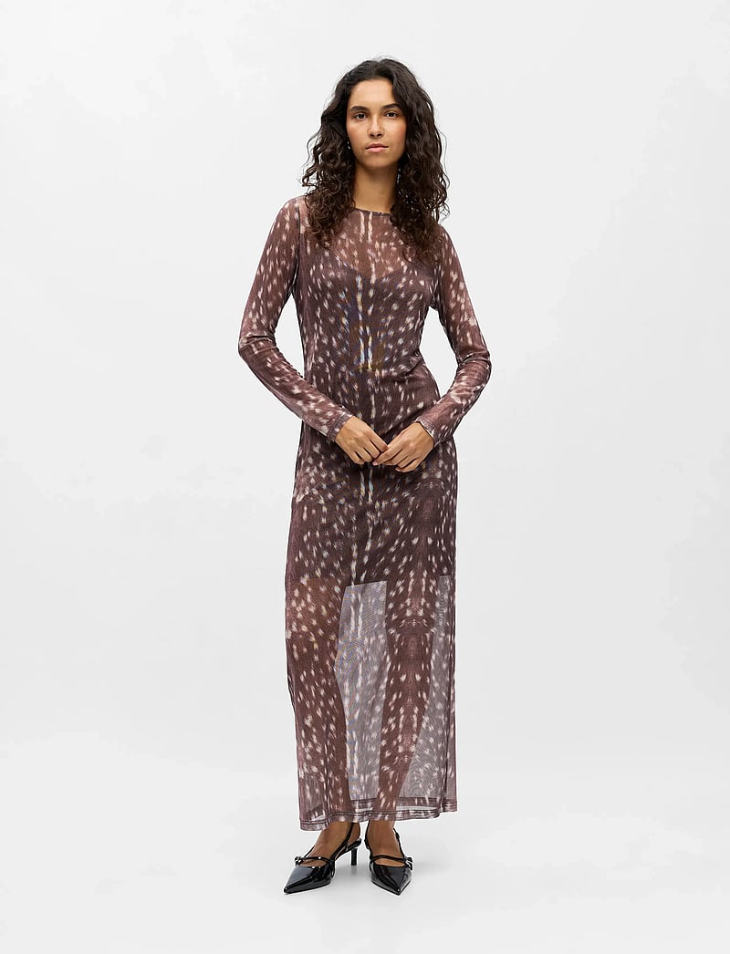 Object - OBJMONTANA L/S SLI DRESS E AW 25 - aftenkjoler - cocoa brown - 3