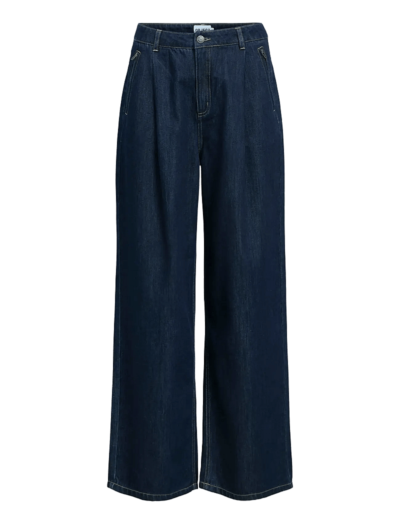 Object - OBJCARLY MW LO JEANS E AW FAIR 25 - laia säärega püksid - dark blue denim - 1