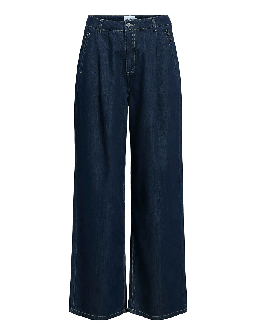 Object - OBJCARLY MW LO JEANS E AW FAIR 25 - vida byxor - dark blue denim - 1