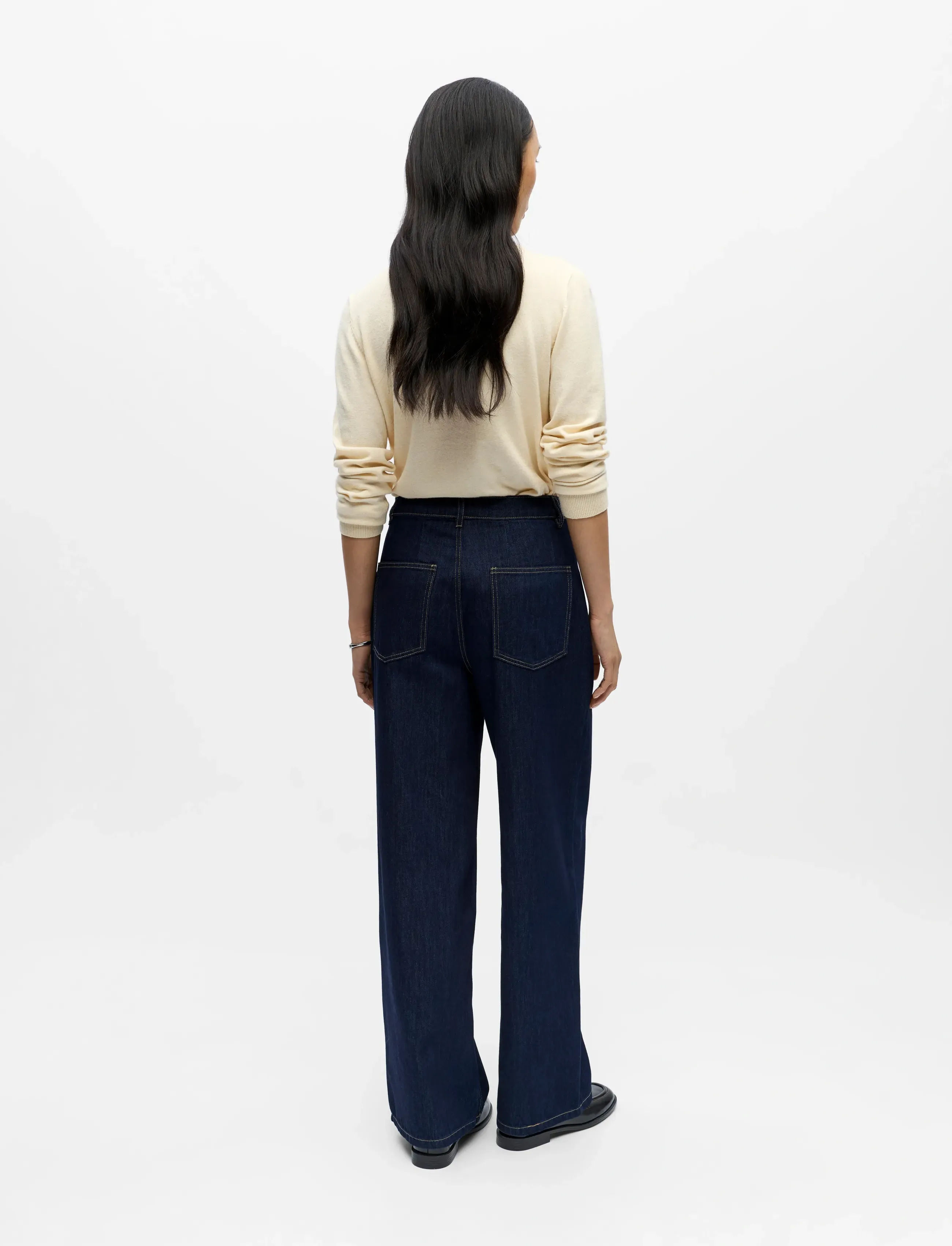 Object - OBJCARLY MW LO JEANS E AW FAIR 25 - vida byxor - dark blue denim - 3