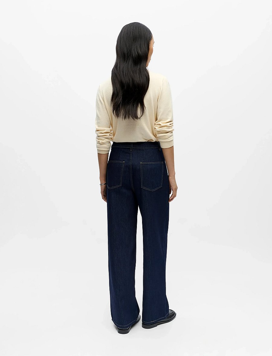 Object - OBJCARLY MW LO JEANS E AW FAIR 25 - vida byxor - dark blue denim - 3