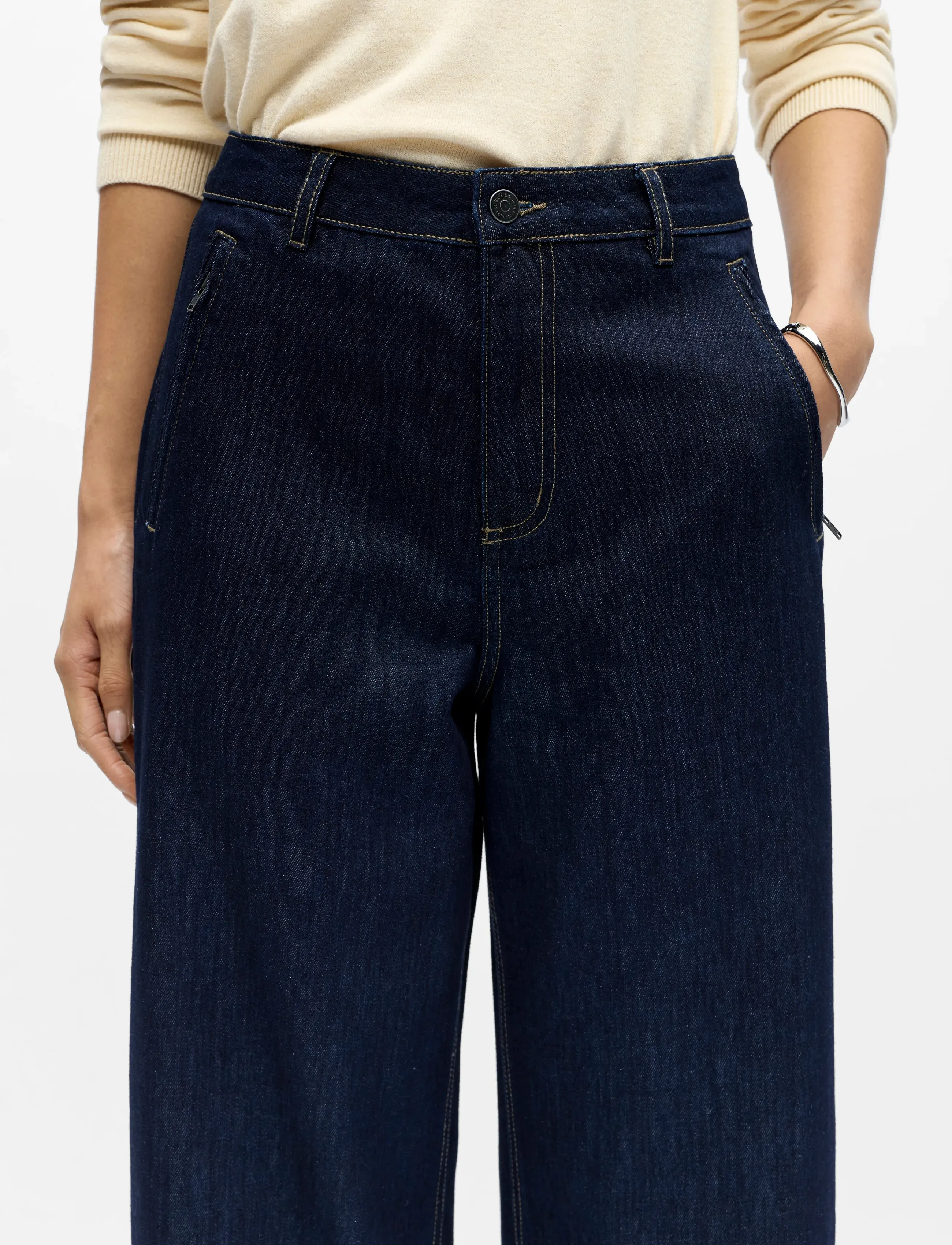 Object - OBJCARLY MW LO JEANS E AW FAIR 25 - vida byxor - dark blue denim - 5