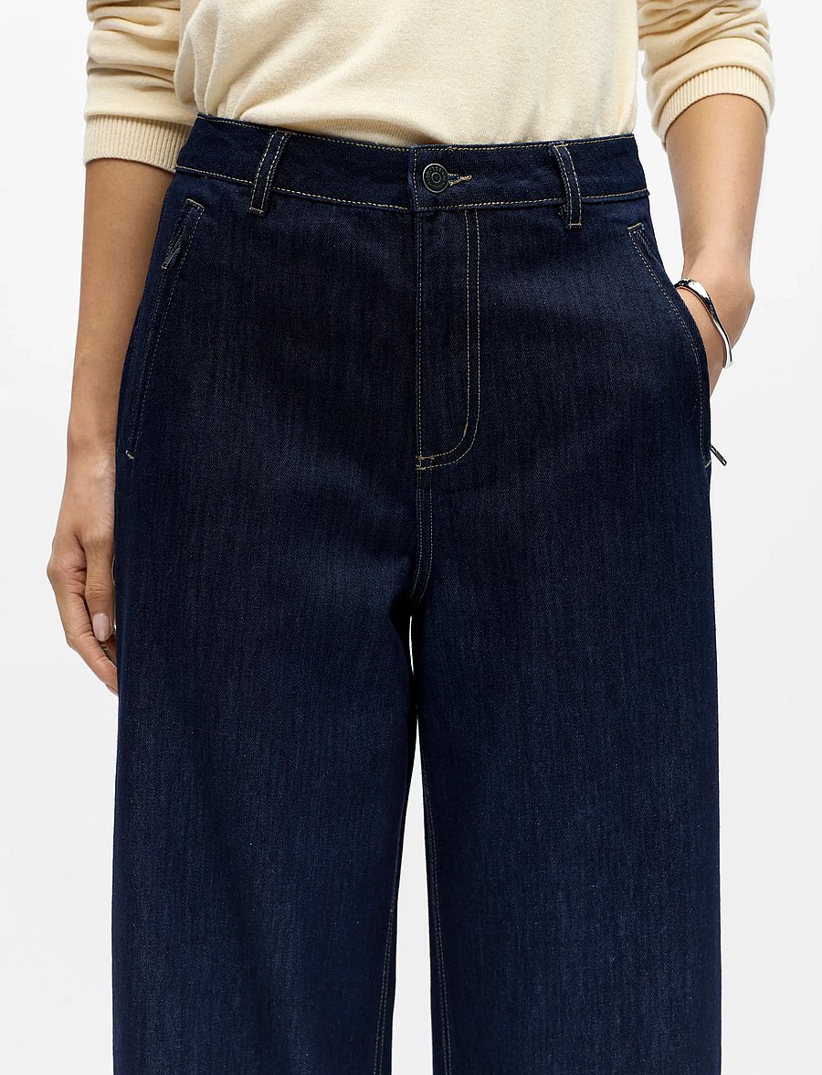 Object - OBJCARLY MW LO JEANS E AW FAIR 25 - vida byxor - dark blue denim - 5