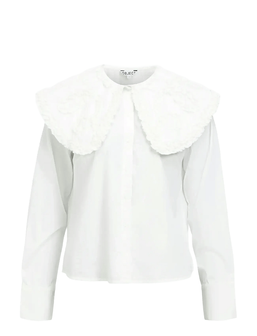 Object - OBJENESA L/S RE SHIRT E AW FAIR 25 - langärmelige blusen - cloud dancer - 1