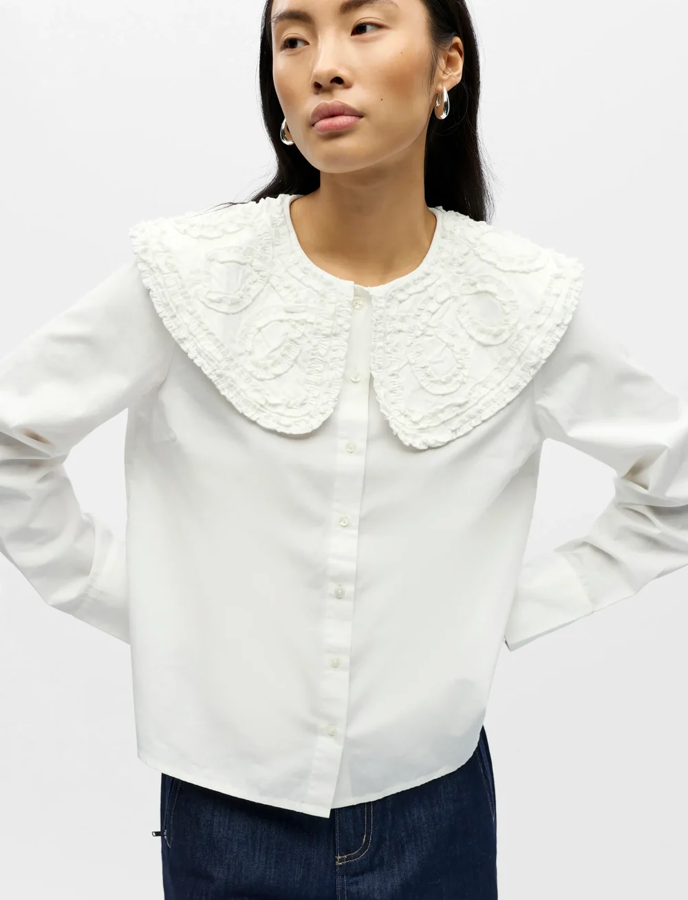 Object - OBJENESA L/S RE SHIRT E AW FAIR 25 - langärmlige blusen - cloud dancer - 4