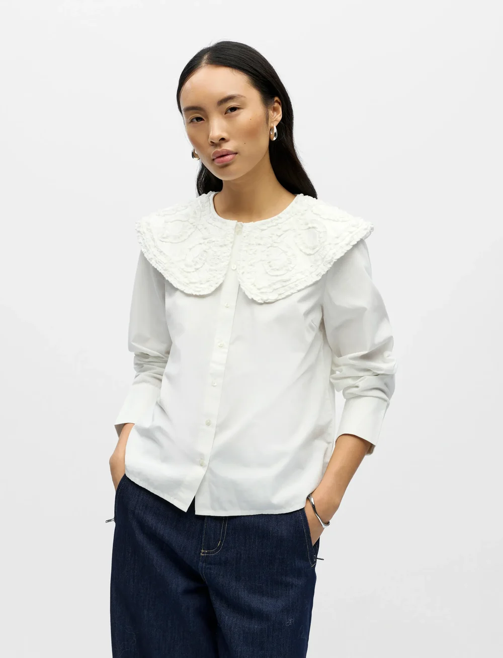 Object - OBJENESA L/S RE SHIRT E AW FAIR 25 - langärmlige blusen - cloud dancer - 5