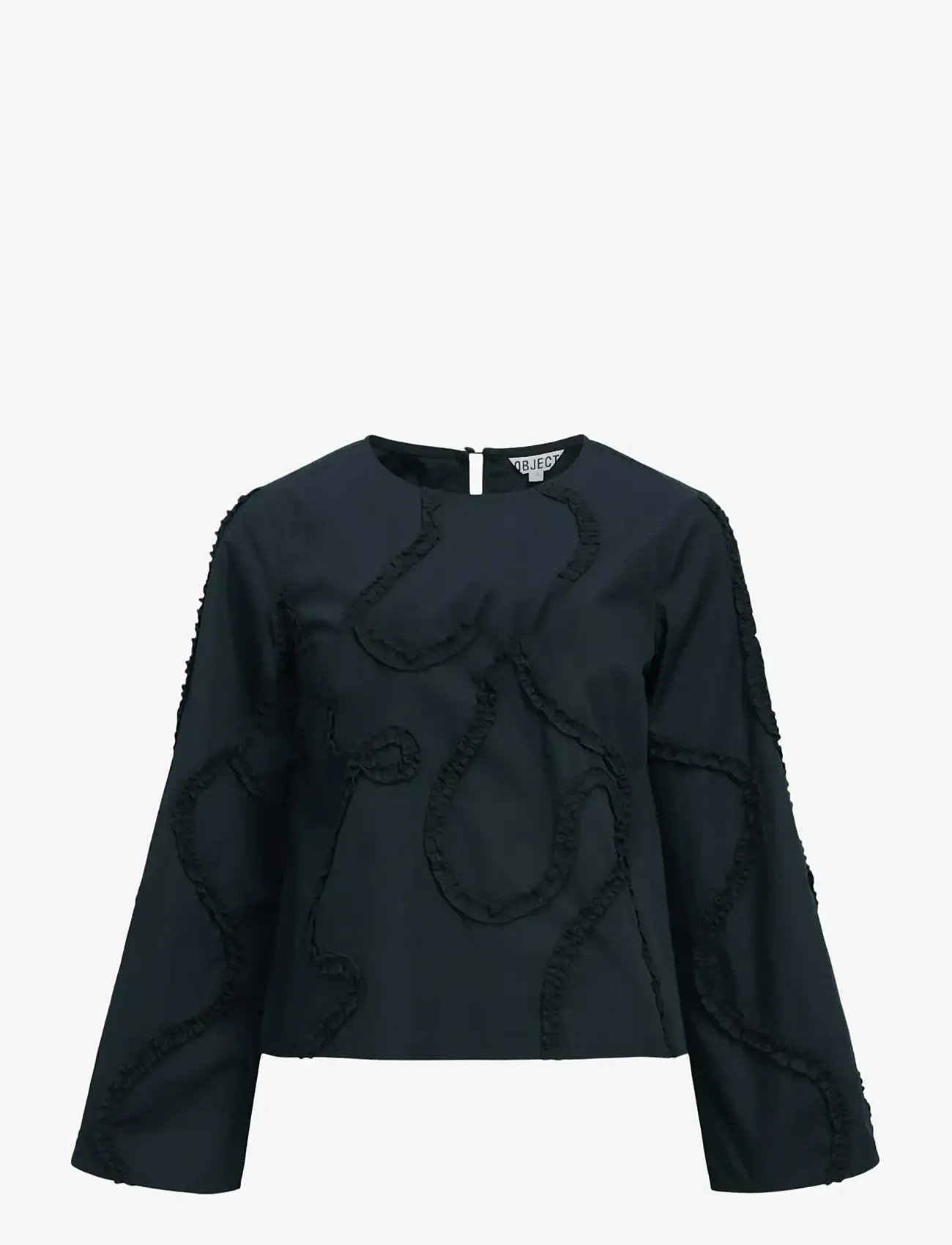 Object - OBJENESA L/S RE TOP E AW FAIR 25 - langærmede bluser - black - 1