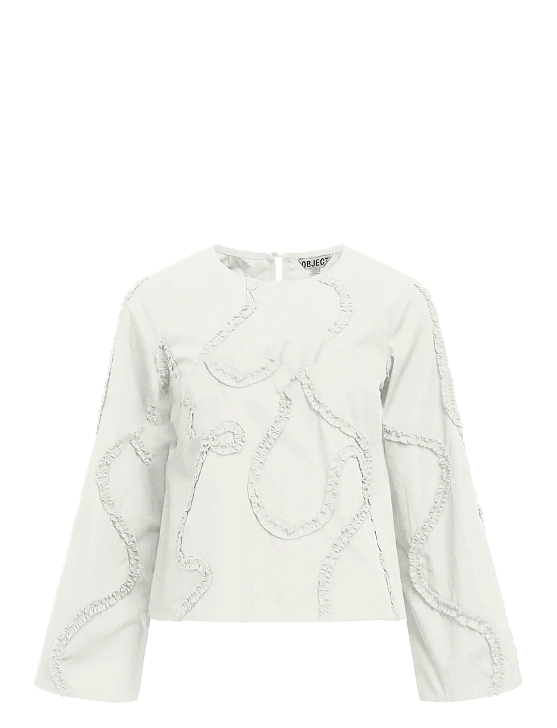 Object - OBJENESA L/S RE TOP E AW FAIR 25 - langærmede bluser - cloud dancer - 1