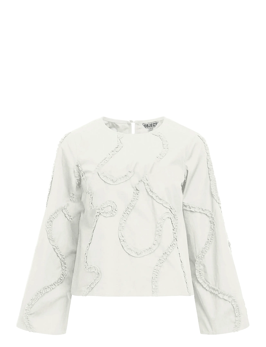 Object - OBJENESA L/S RE TOP E AW FAIR 25 - langärmelige blusen - cloud dancer - 1