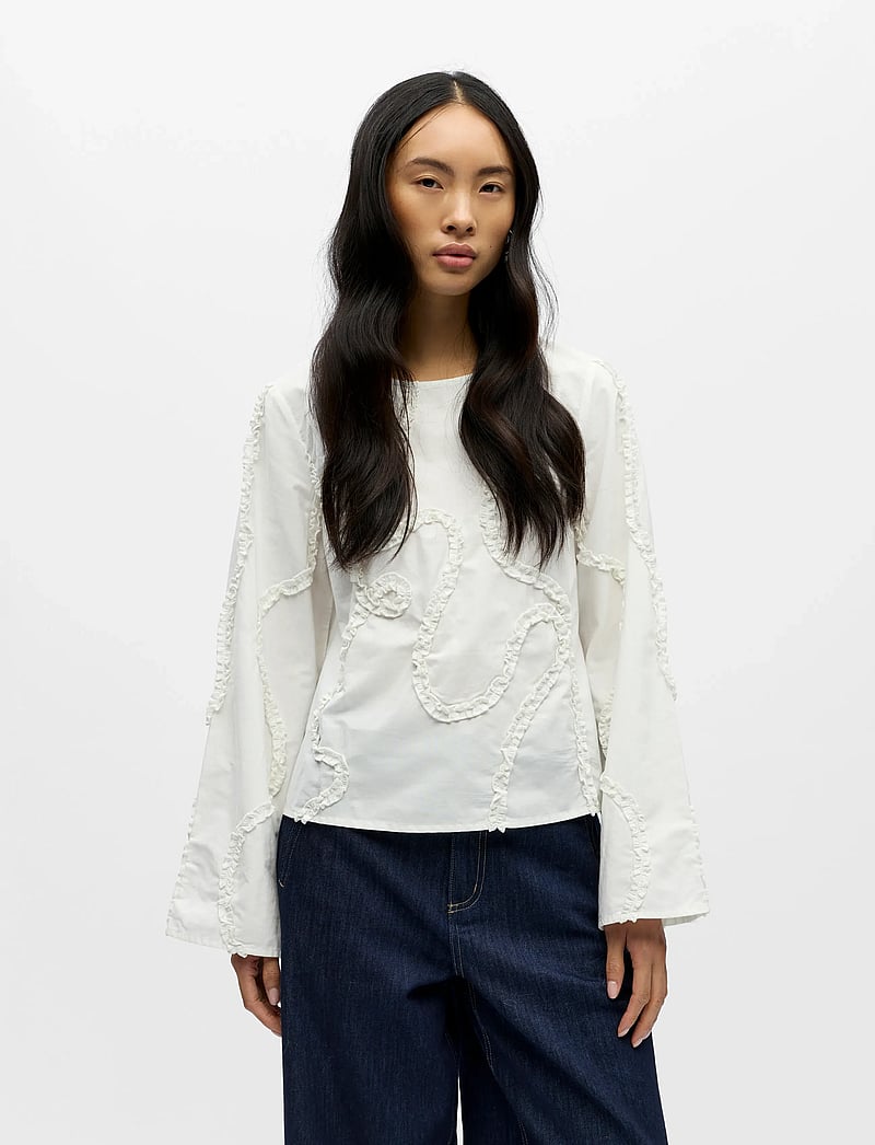 Object - OBJENESA L/S RE TOP E AW FAIR 25 - langærmede bluser - cloud dancer - 3