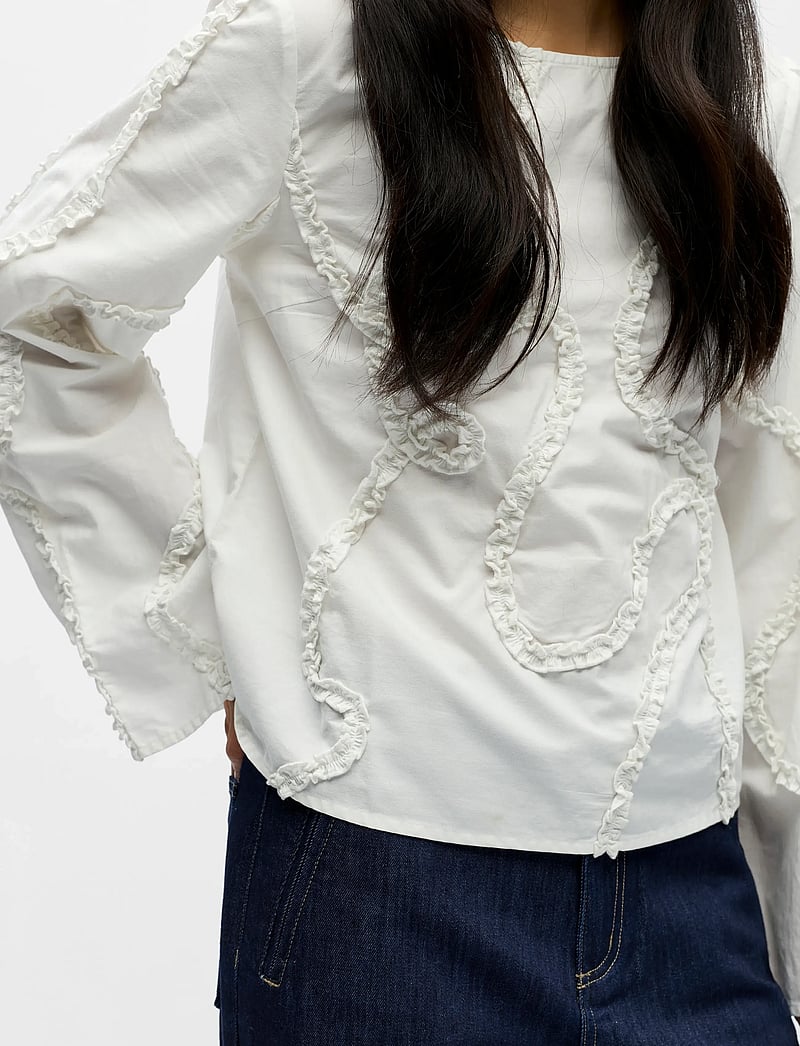 Object - OBJENESA L/S RE TOP E AW FAIR 25 - langærmede bluser - cloud dancer - 4