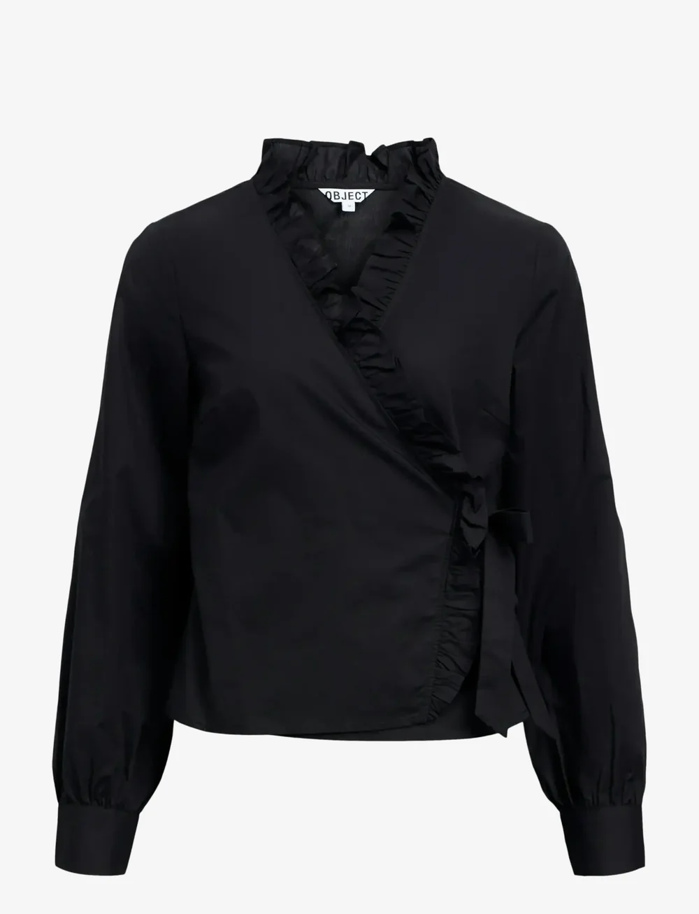 Object - OBJHOPE L/S WRAP SHIRT E AW FAIR 25 - langærmede skjorter - black - 1