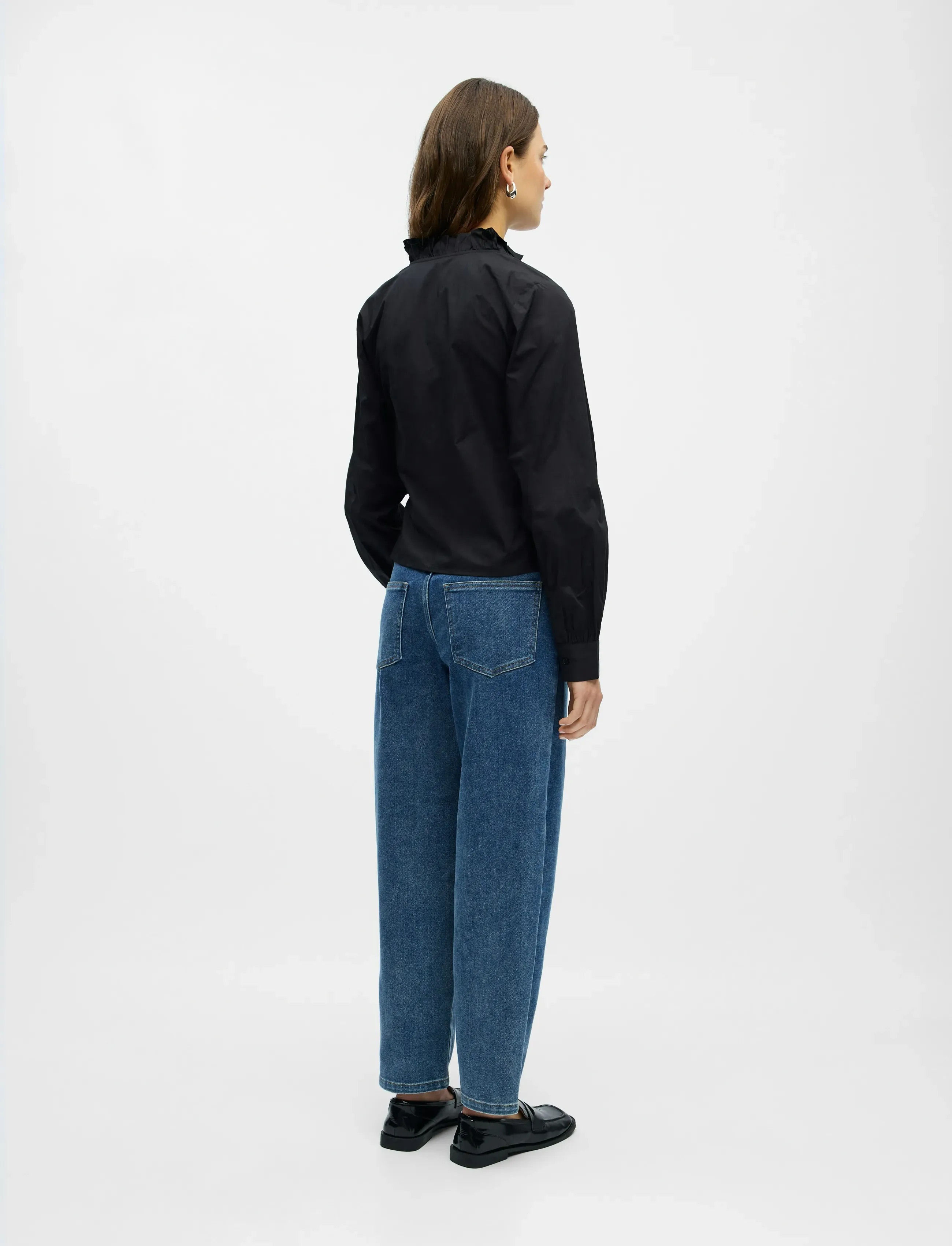 Object - OBJHOPE L/S WRAP SHIRT E AW FAIR 25 - pikkade varrukatega särgid - black - 2